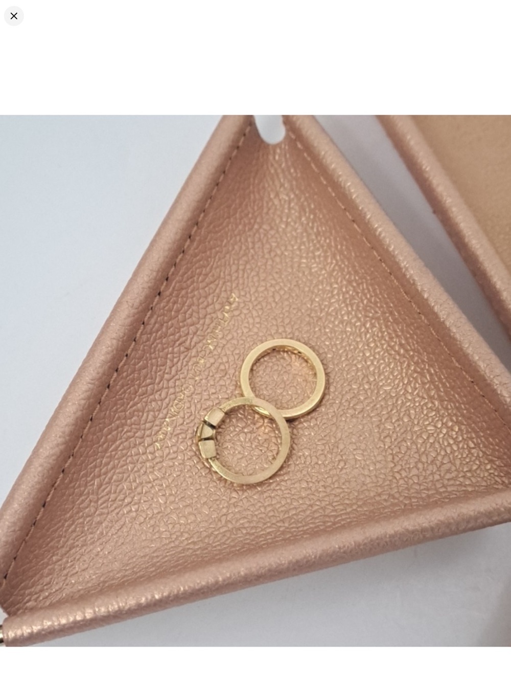 Anthropologie leather triangle trinket dish rose gold